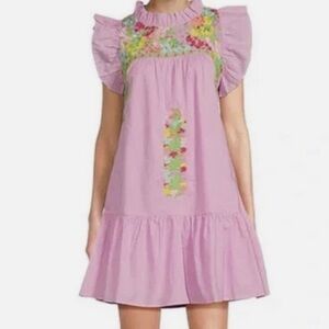 ⭐️J.Marie Embroidered Ruffle Dress Purple Spring ⭐️